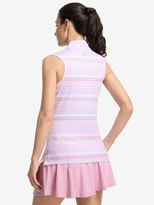 Women's Sleeveless Q-Zip Print Golf Shirts