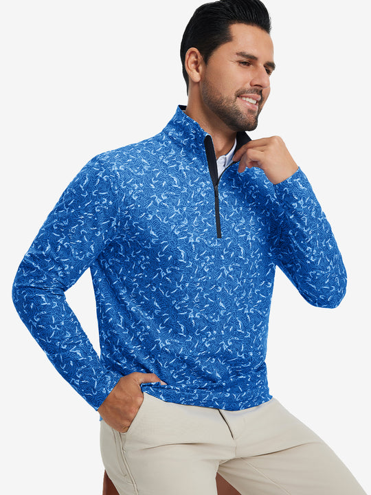 Full Print Lightweight Quarter Zip Pullover