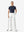 Front full body shot of model with golf gear wearing white women's regular fit stretchy golf pants