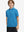 Front upper body of model wearing trendy boys stripe polo shirts, casual fit in classic blue stripe