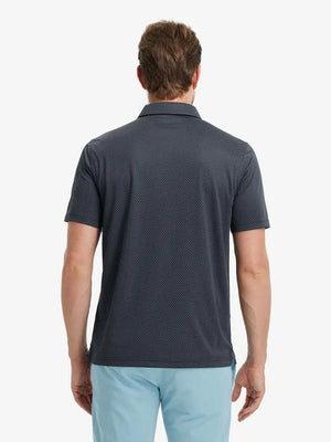 DARK GREY/BLACK Your Favorite Jacquard Polo back view, half body of model