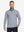 Men wearing Heather Pinstripe Brushed Dry Fit Quarter Zip Pullover in navy, front half body fit view