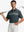 Half-body front view of model holding golf club wearing DARK GREY Stylish Chest Print Snap Polo