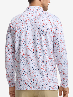 Polo de manga larga ligero con estampado