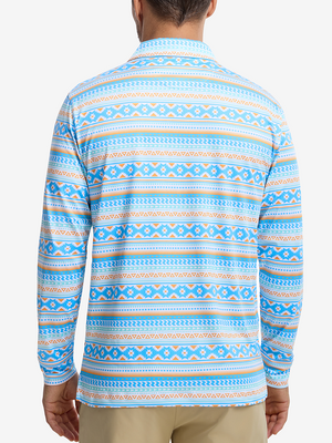 Polo de manga larga ligero con estampado