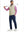 Full-body shot of model holding golf club while wearing sleeveless softshell fleece outdoor vests with 6 pockets in light khaki