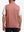 Back upper body shot of model wearing brick melange  lightweight sleeveless quarter zip golf vest