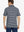 Back half-body view of the Navy Grey Yarn Dyed Stripe Polo – showing fit and silhouette