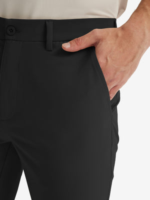 Pantalones de Golf Repelentes al Agua de Corte Clásico con Pliegue Frontal