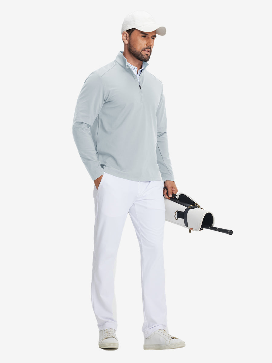 Classic Solid Pocket Fleece Quarter Zip Pullover