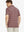 Back half-body view of Olive Green White Yarn Dyed Stripe Polo