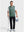 Front full body shot of model wearing dark green melange lightweight sleeveless quarter zip golf vest, holding a golf club in one hand and carrying a basket of golf balls in the other hand