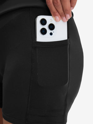 High Waist Built-in Short A-Line Golf Skirt with 5 Pockets