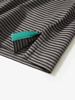 Hem slit detail – Black Stripe Performance Cooling Polo for youth