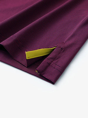 Hem slit detail of MAROON STRIPE PINSTRIPE Pinstripe Jersey Performance Polo								
