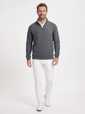 Heather Textured Quarter Zip Pullover
