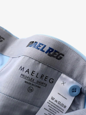 Waistband interior with branding and size tag – Light Blue shorts, 7 Inch