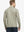 Back half-body view of model in Pinstripe Quarter Zip Pullover, showing back detail – DARK KHAKI MELANGE