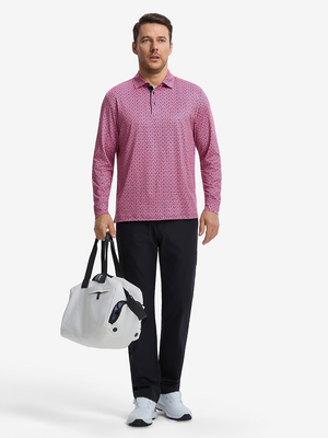 Polo de manga larga ligero con estampado