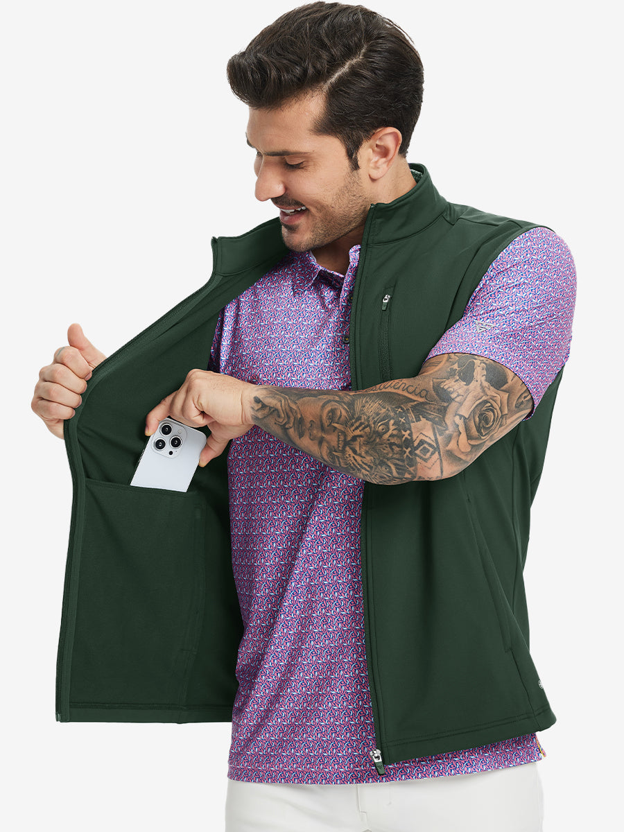 Water-Resistant Fleece Golf Vests