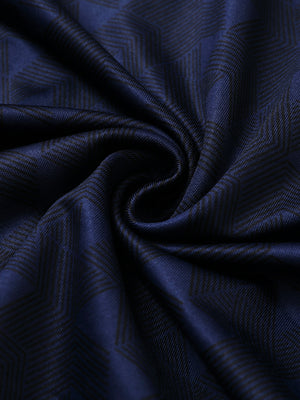 Fabric close-up of Stretch solid fleece quarter-zip vest with soft feel and navy geo detail