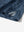 Detail: hem slit of dark blue plant stretch printed collarless henley golf shirts