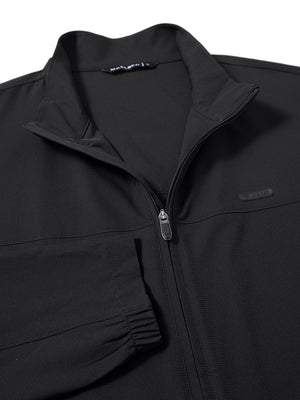 Full Zip Stand Collar Lightweight Windbreaker Jacket