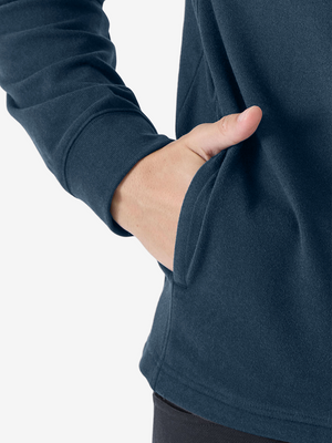 Heather Brushed Rib Knit Quarter Zip with 2 Pockets