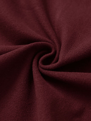 Fabric close-up of wine women's water-resistant stretch fleece lined jacket, soft stretch fabric with fleece lining.