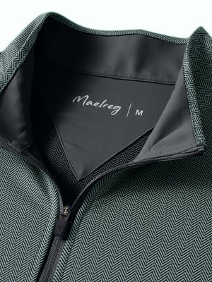 Herringbone Jacquard 1/4 Zip Pullover