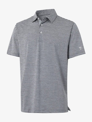 3D view of Sport Fit Stripe Polo in Dark Grey Stripe