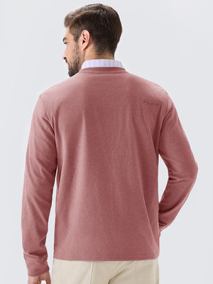 Heather Brushed Rib Knit Crewneck Sweatshirt