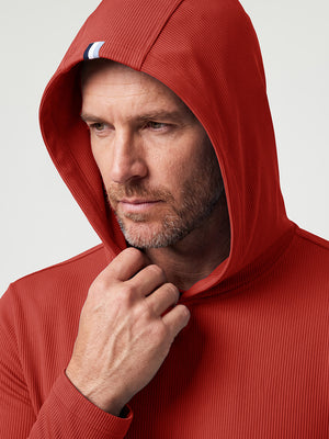 Vertical Stripes Ribbed Knit Hoodies Sweatshirt
