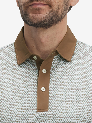 Stylish Full Print Contrast Collared Golf Polo Shirts