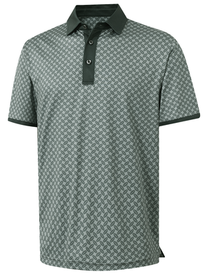 Stylish Full Print Contrast Collared Golf Polo Shirts