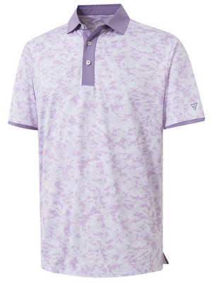 Stylish Full Print Contrast Collared Golf Polo Shirts