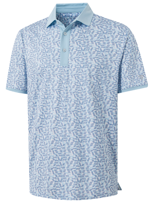 Stylish Full Print Contrast Collared Golf Polo Shirts