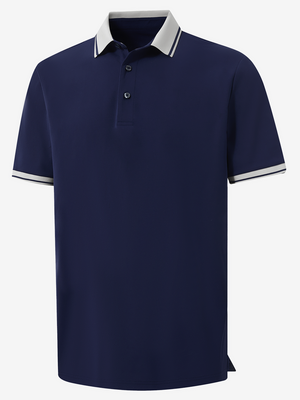 Polo de manga corta Dry Fit con cuello y puños acanalados