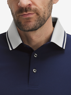 Polo de manga corta Dry Fit con cuello y puños acanalados