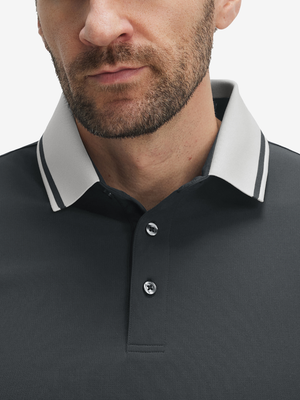 Polo de manga corta Dry Fit con cuello y puños acanalados