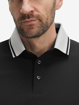 Polo de manga corta Dry Fit con cuello y puños acanalados