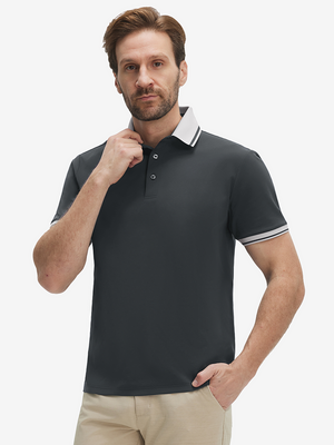 Polo de manga corta Dry Fit con cuello y puños acanalados