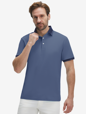 Polo de manga corta Dry Fit con cuello y puños acanalados
