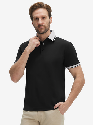 Polo de manga corta Dry Fit con cuello y puños acanalados