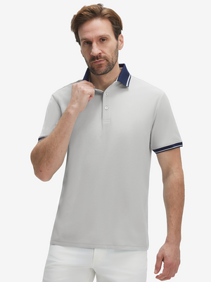 Polo de manga corta Dry Fit con cuello y puños acanalados