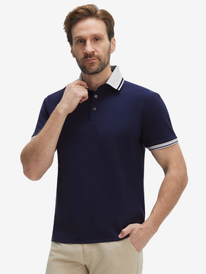 Polo de manga corta Dry Fit con cuello y puños acanalados