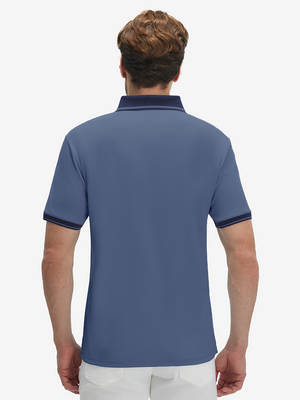 Polo de manga corta Dry Fit con cuello y puños acanalados