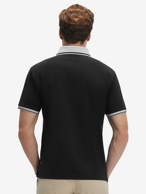 Polo de manga corta Dry Fit con cuello y puños acanalados
