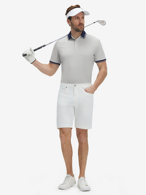 Polo de manga corta Dry Fit con cuello y puños acanalados