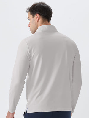Ribbed Texture Nylon Quarter Zip Pullover